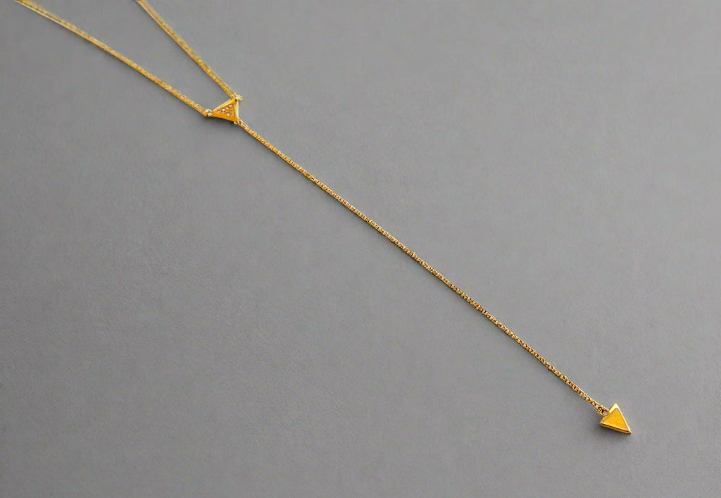 Gilded Triangle Delight Necklace-0